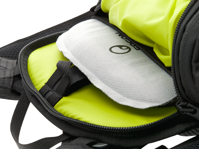 Ergon BA2 backpack with extra compartment for the back protector.