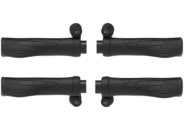 The Ergon handle GA3 Supernova has 4 different mounting options for the high beam button.