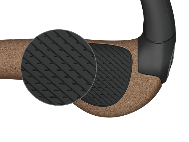 Close-up of the surface texture of the GP4 Evo BioKork