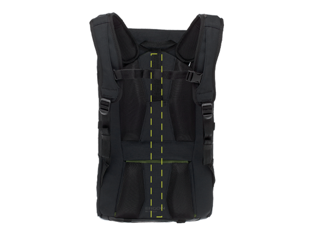 Ergon backpack BC Urban with flexible aluminium shaped rail.