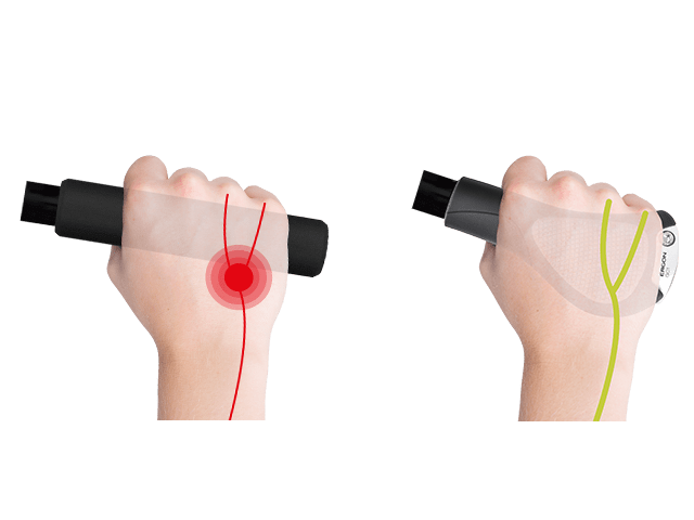 The position of the hand on the GC1 grip by Ergon relieves the ulnar nerve.