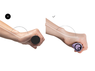 The ergonomic wing design supports the wrist