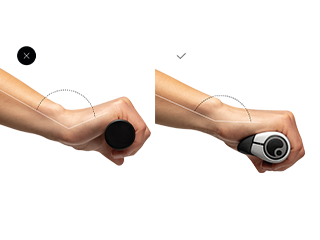 The ergonomic wing design of the GP5 Evo supports the wrist. 