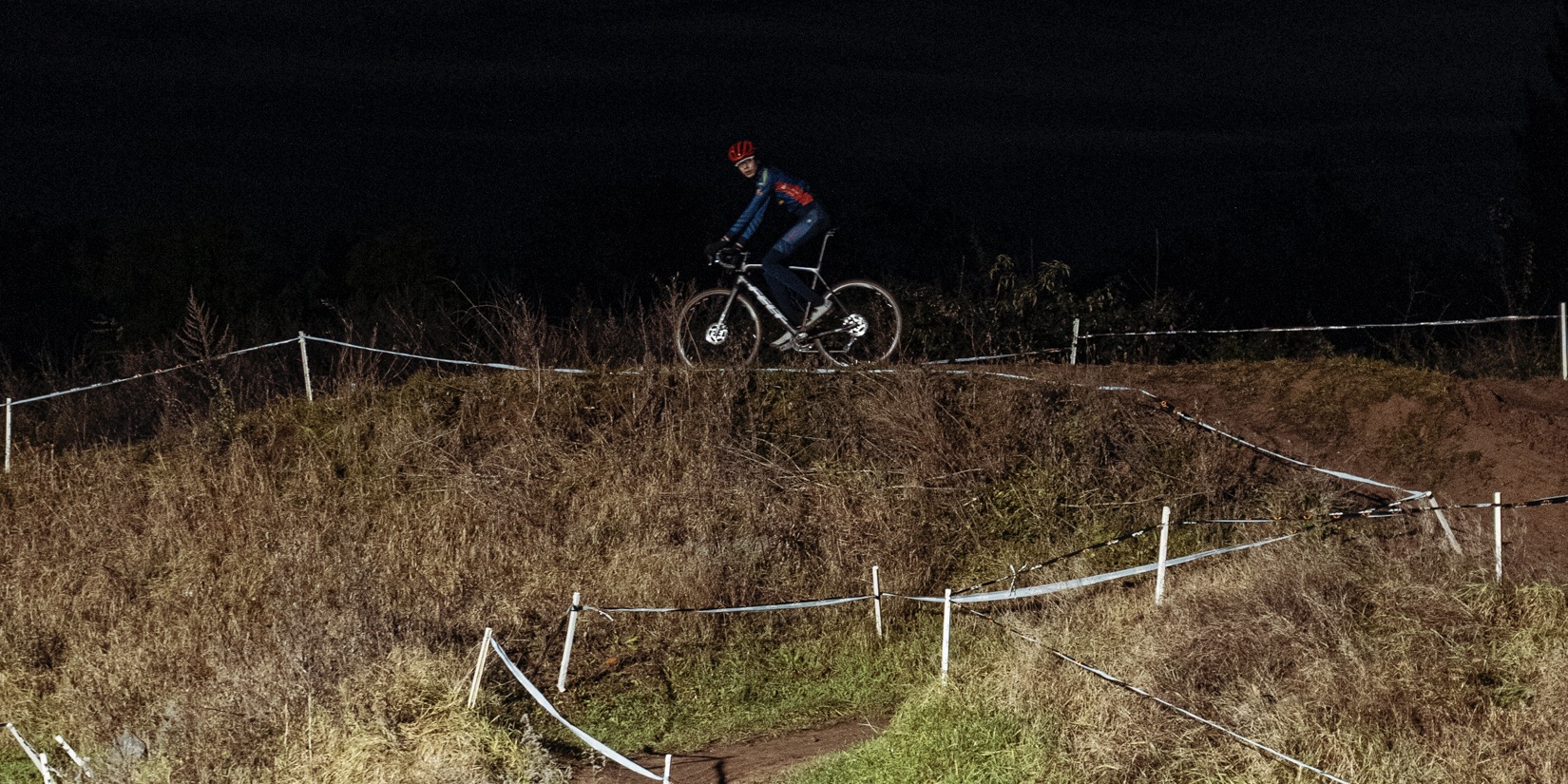 Cross country rider in the dark