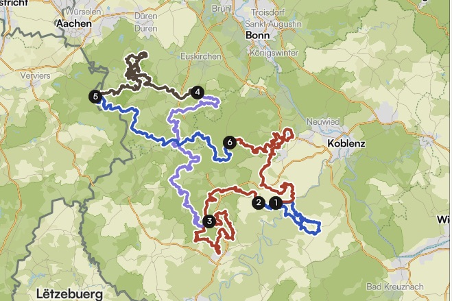 Eifel Graveller auf einer Karte eingezeichnet