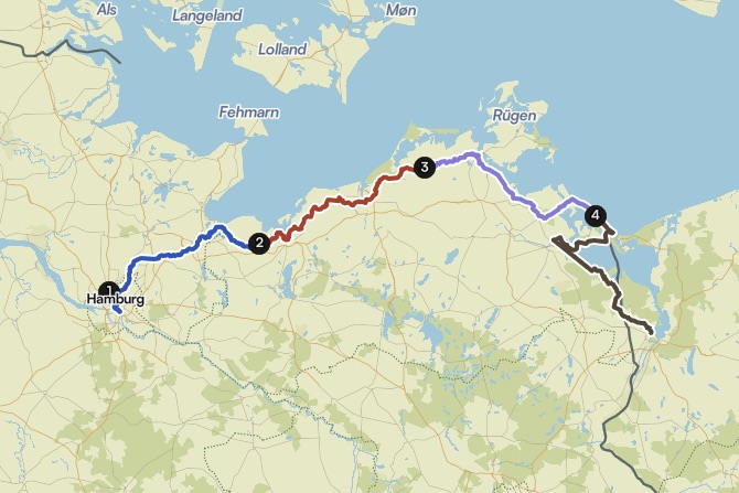 Hanse Gravel auf einer Karte eingezeichnet