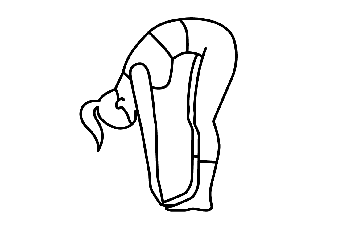 Illustration einer Person, die ihre Oberschenkel dehnt
