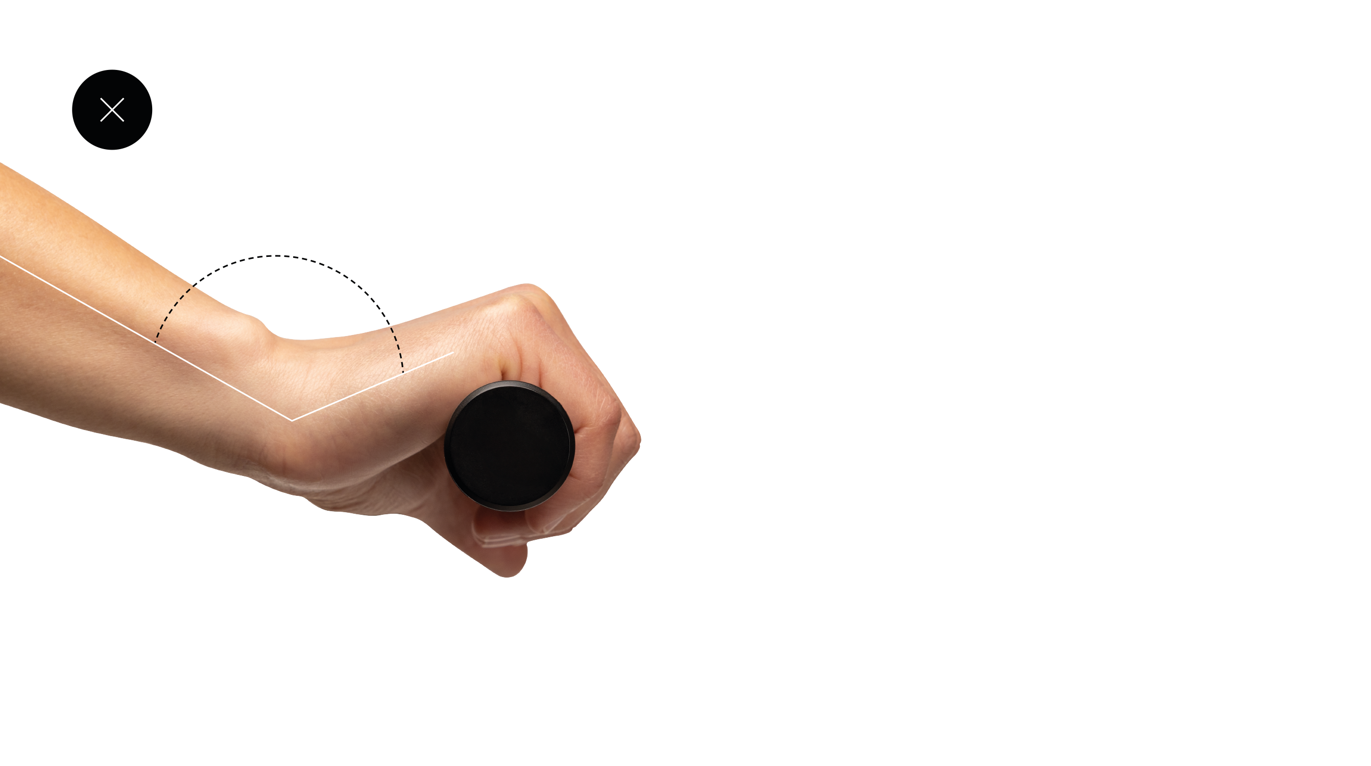 Abbildung eines abgeknickten Handgelenks an einem nicht ergonomischen Fahrradgriff.