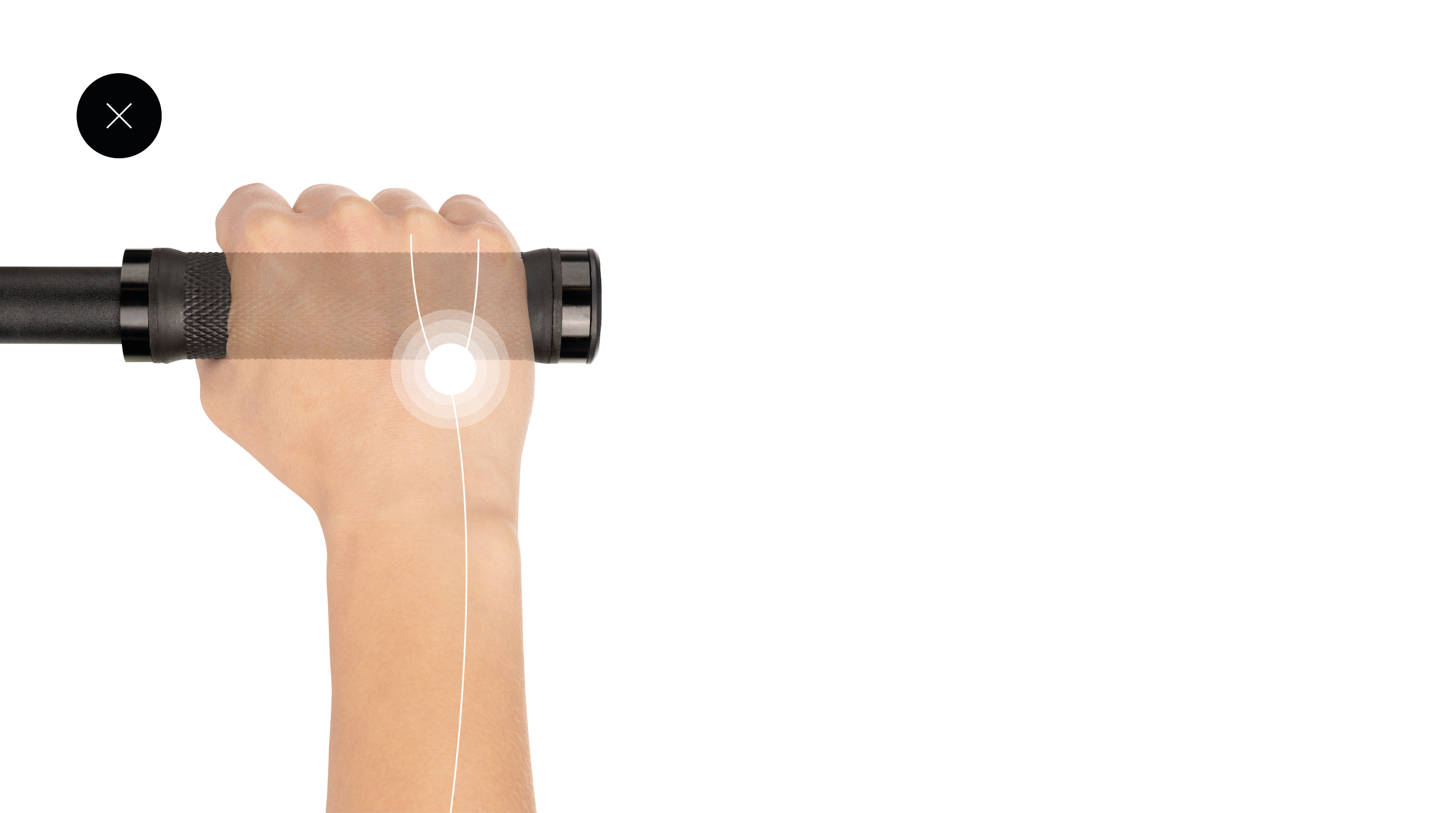 Abbildung einer schlechten Handposition und Reizung des Ulnarnervs