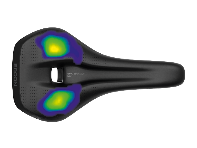 Druckverteilung und Entlastungsöffnung beim Männersattel