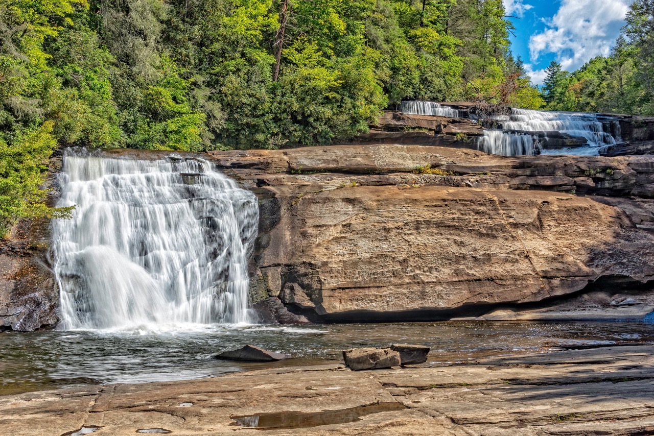 North Carolina Triple waterfalls in DuPont State Park NC