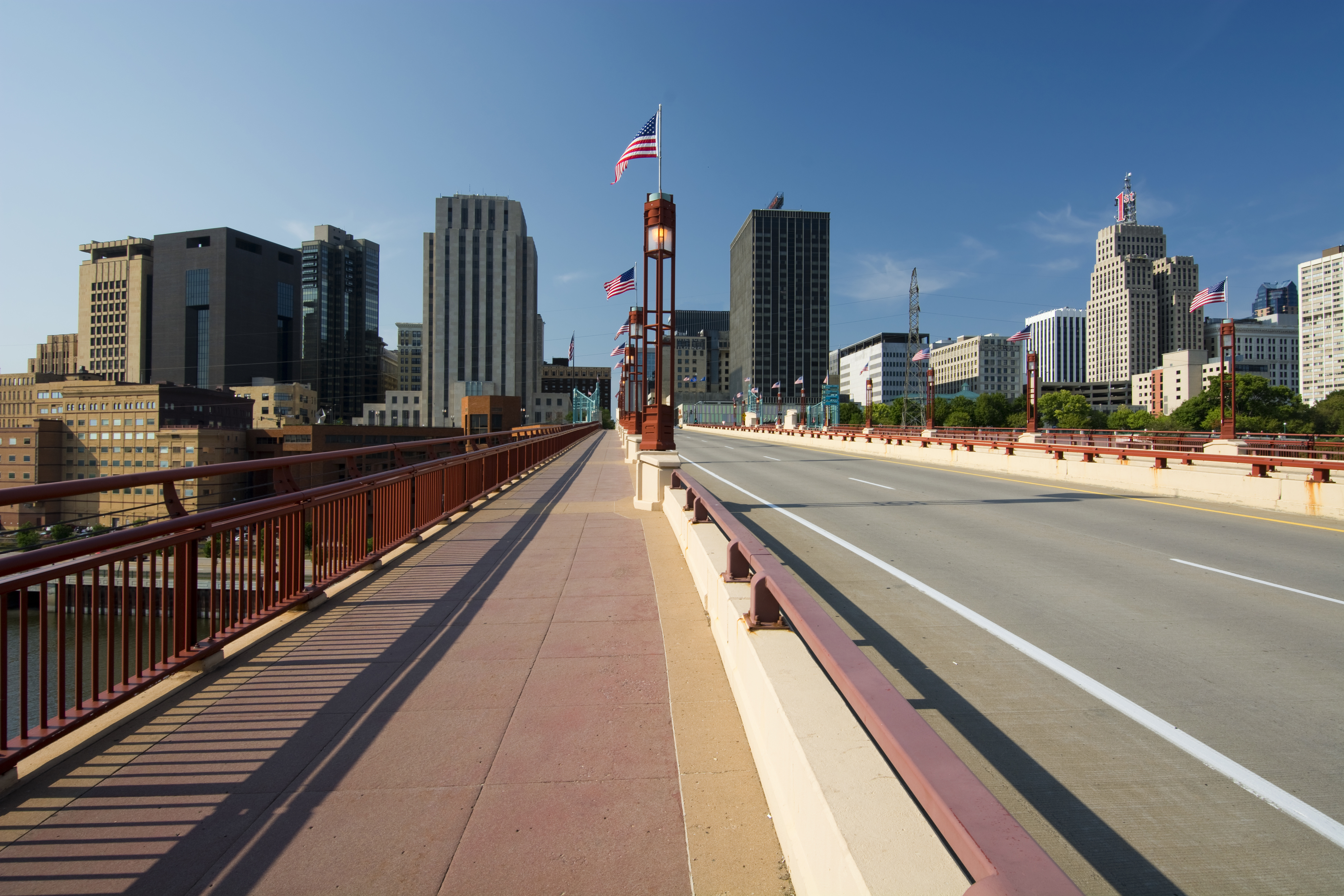 Saint Paul skyline Wabasha Street Freedom Bridge