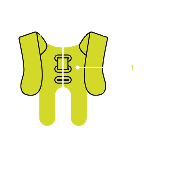 Schematische Darstellung, die die Anpassung des Rückenteils des BE2 Enduro Rucksackes zeigt.