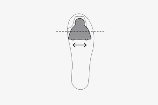 Das Cleat kann nach links und rechts verschoben werden